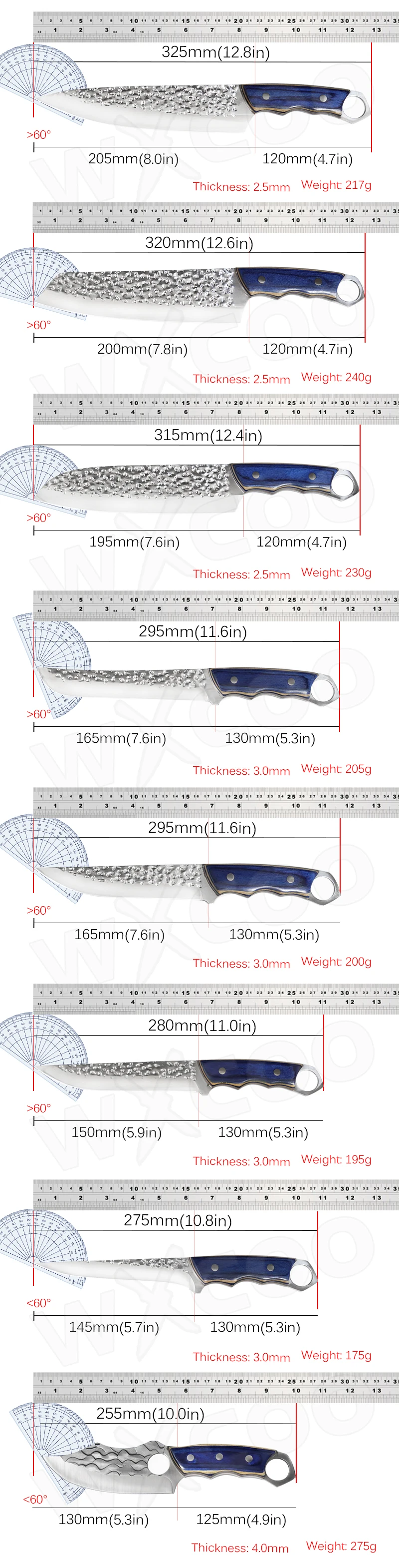 Butcher Knife Forged Boning Kitchen Knife Stainless Steel Meat Chopping Knives Chef Slicing Cutter Cleaver Cooking BBQ Tools