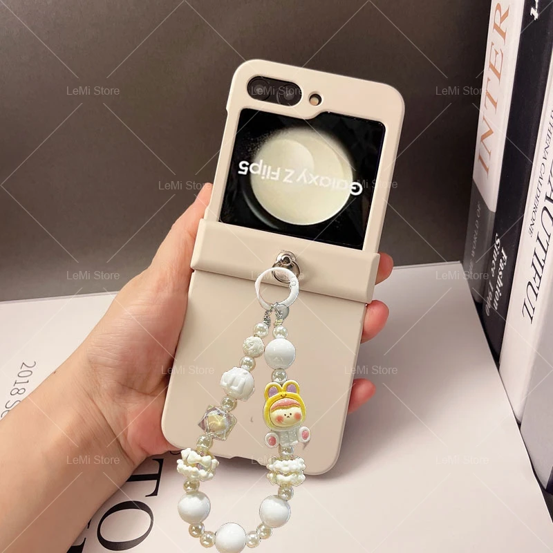 Hand Chain Hinge Phone Case with Stylish Flip Design