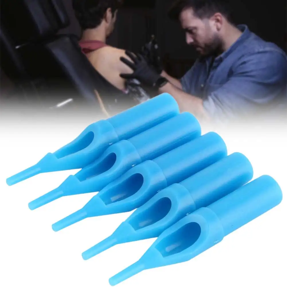 50PCS 11RT Blue Disposable Tattoo Nozzle Tips For Needles Round Sterile Tattoo Nozzle Tips Supplies