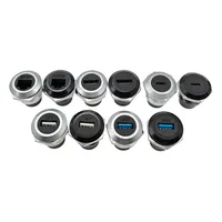 1Pcs Metal Round Socket Module D Type RJ45 Straight Through Network USB2.0 USB3.0 Connector Panel Mounting HDMI CAT6 - Image 5