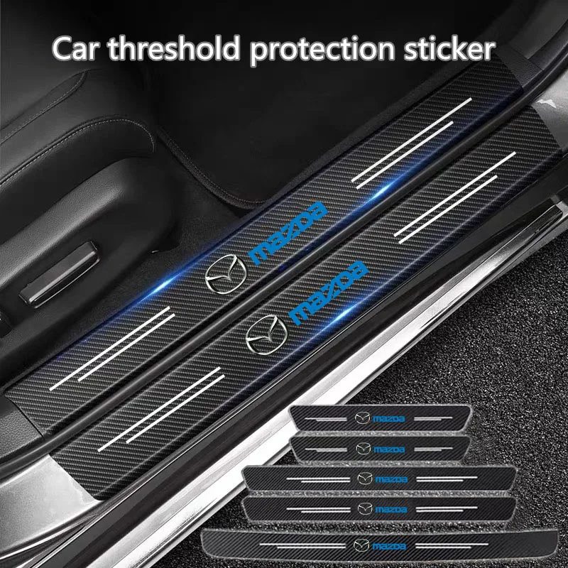 

3D Carbon Fiber Car Sticker Auto Door Sill Side DIY Paste Protector Strip for Mazda 3 bk bl 323 Axela Atenza CX-3 CX-4 CX5 CX-7
