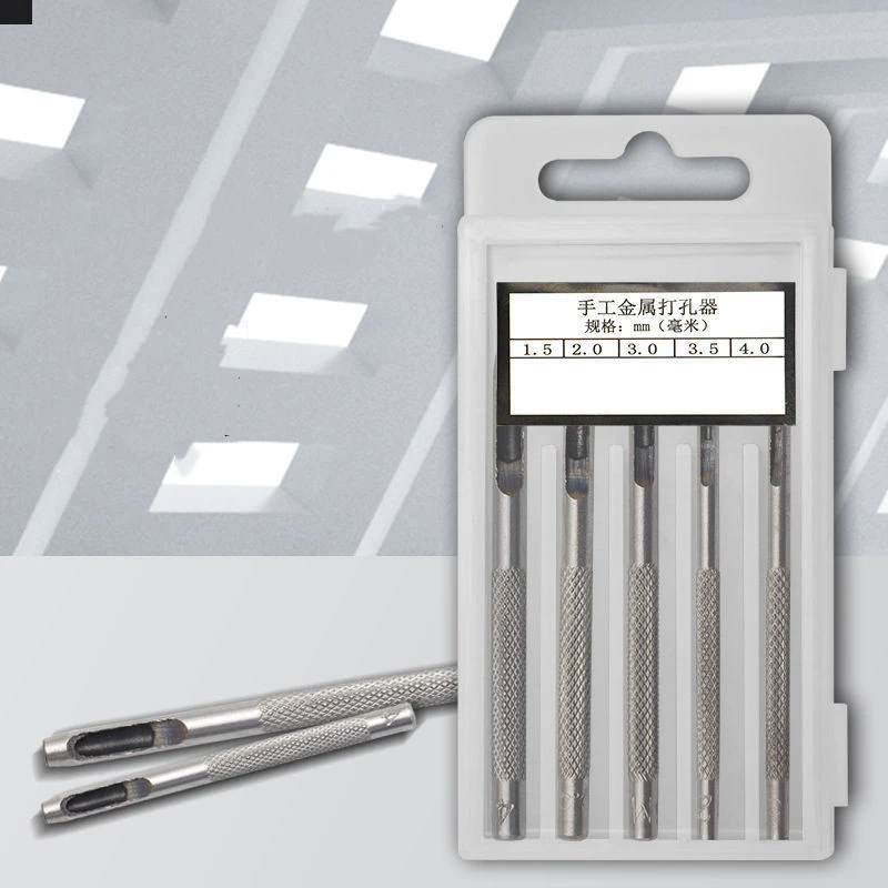 5PCS Multifunction Leather Hole Punch Kit Punching Leather Belt Watch