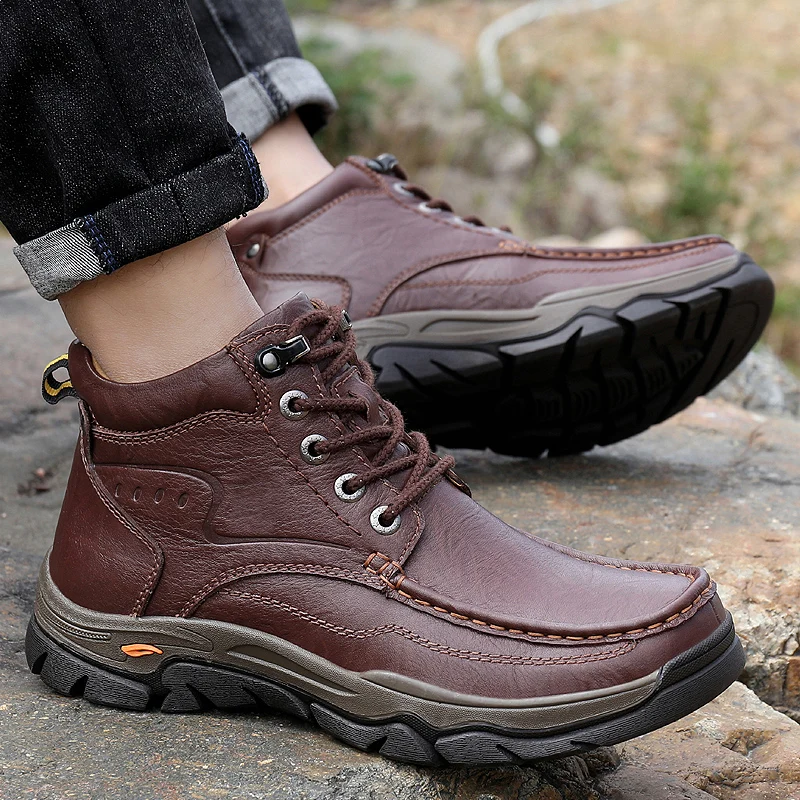 Luxuriöse Herren Motorradstiefel Aus Leder Mit Winterfutter_voghion.com