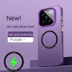 Luxury Matte Frosted Wireless Charger Case - Ultra Transparent Cover - Poco X7Pro (PURPLE)