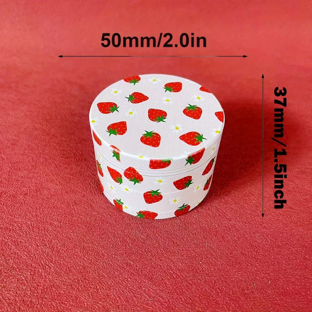 Strawberry-Themed Metal Herb and Spice Grinder – Durable Kitchen and Gift Accessory