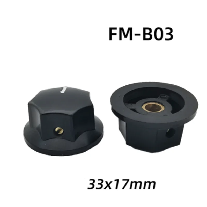 10pc 육각형 베이클라이트 손잡이 MF-B01 B02 B03 전위차계 조정 손잡이 캡 원형 구멍 6mm 스위치 손잡이, HAM 라디오/오디오용