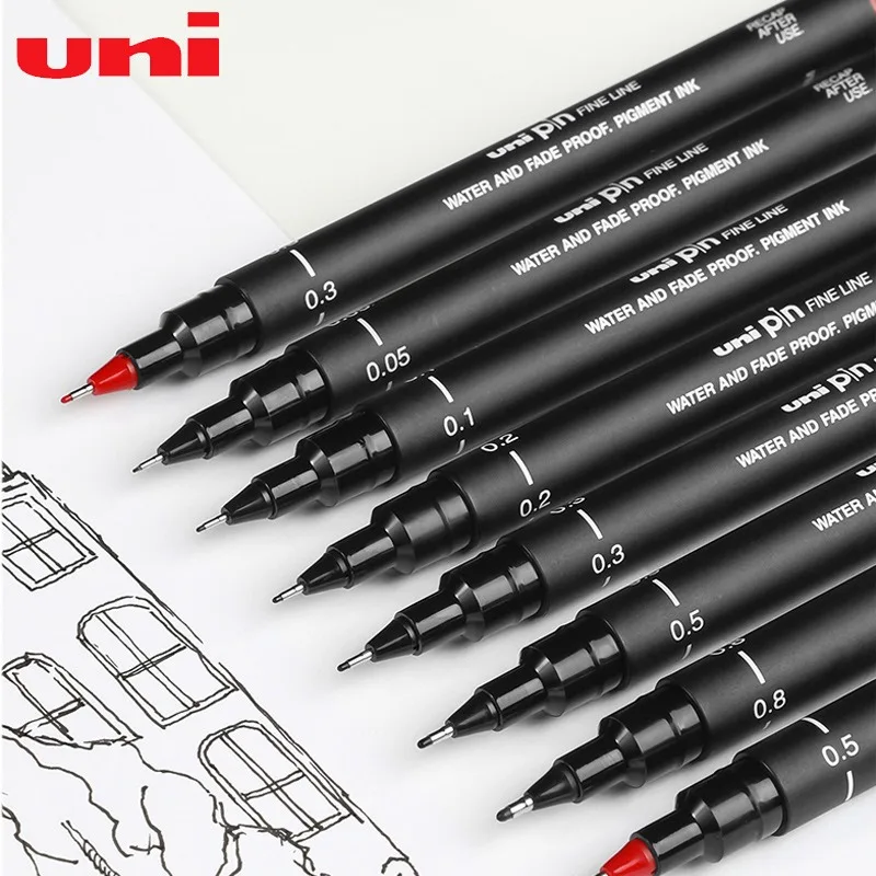 Uni PIN200 방수 후크 라인 펜, 드로잉 펜, 스케치 펜 아트, 특수 블랙, 핸드드로잉 제품