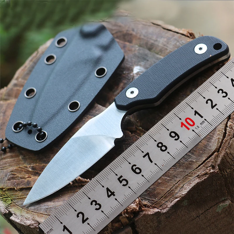 Fixed blade knife Hardness 59HRC cut the rope hook back serrate Necklace  knife G10 Handle Outdoor EDC tools - AliExpress