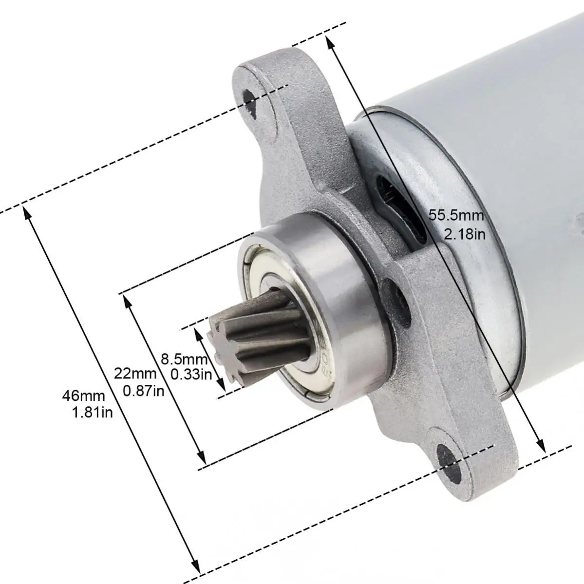 motor dc com engrenagem helicoidal do dente 02