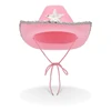 Pink Cowboy Hat for Girls Cowgirl Hat with Sequins and Star 2