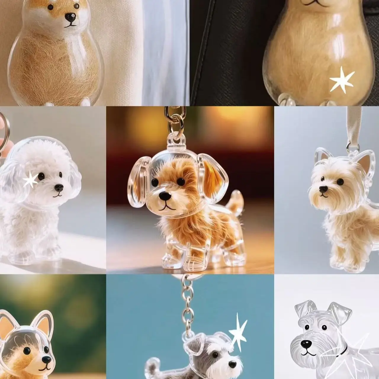Charming Dog Hair Keychain Pendant - Cute Jewelry Souvenir & Gift Accessory