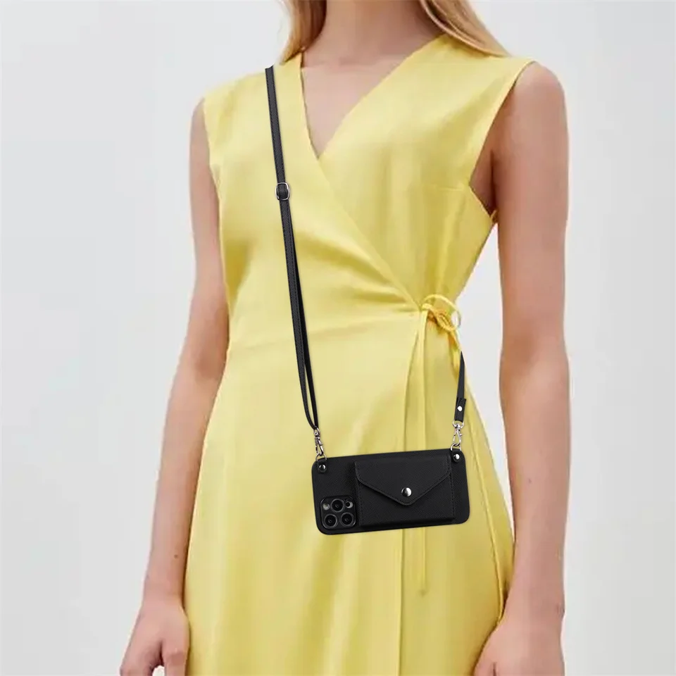 Crossbody Shoulder Strap Wallet Card Holder with Lanyard Cover