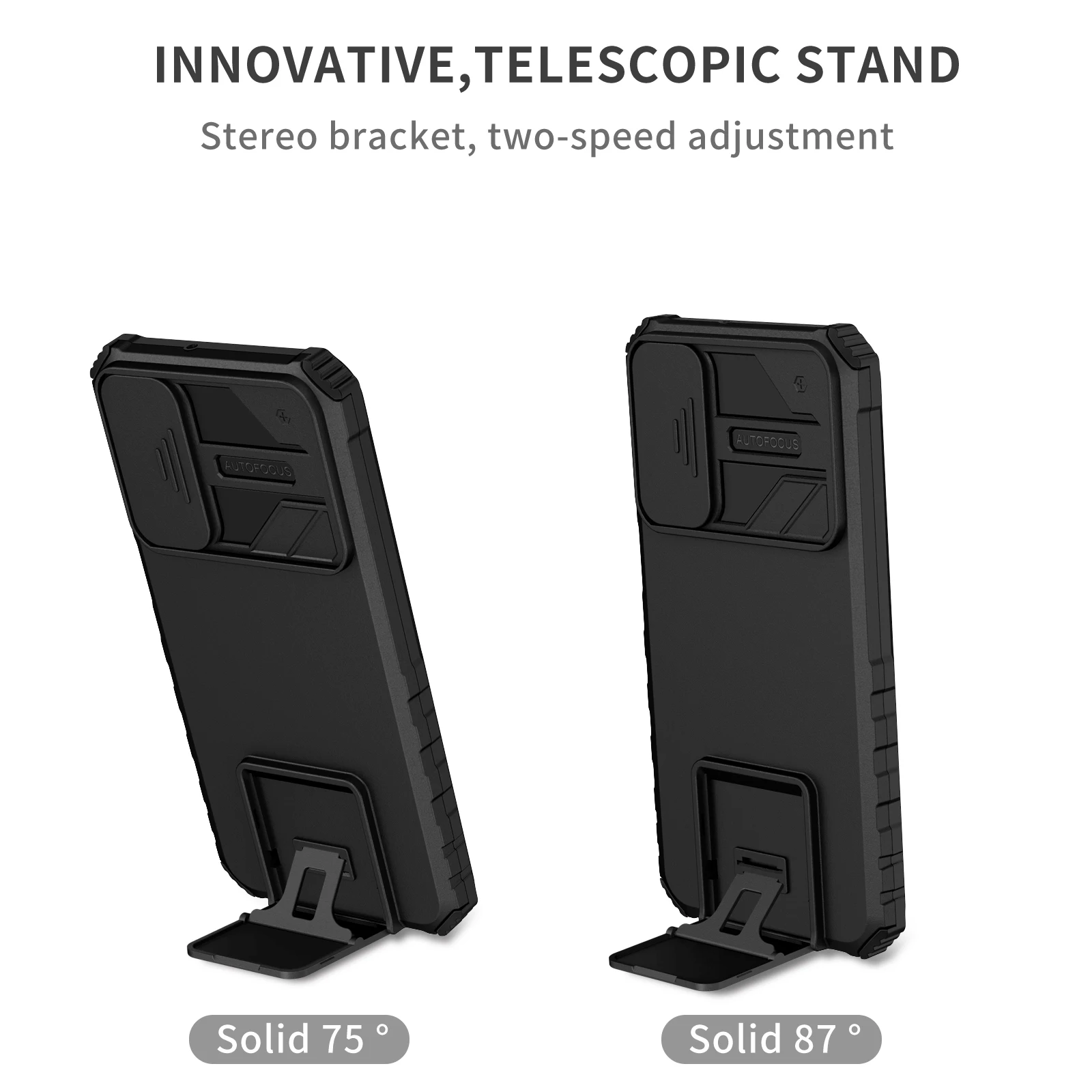 Sleek Black Kickstand Bag Cover Case