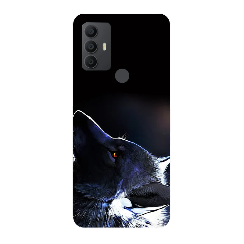 GYDQQKJ DQG Cover per TCL 306 + Pellicola Protettiva in Vetro Temperato, Morbido Silicone Custodia Nero TPU Case - HD Schermo Protettore per TCL 306 (6.52) - OP103
