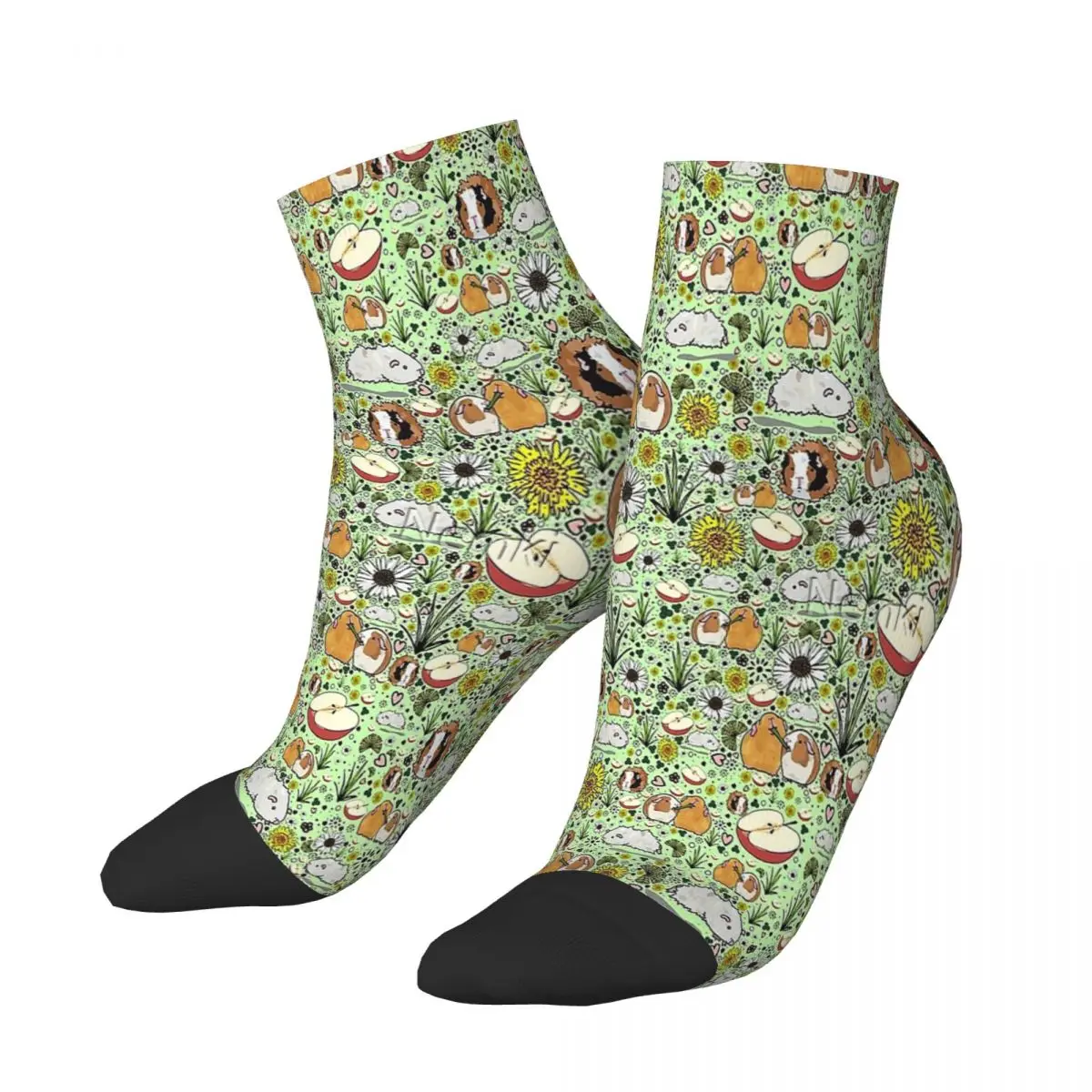 

In Green Guinea Pig Cavia Porcellus Animal Ankle Socks Male Mens Women Summer Stockings Printed