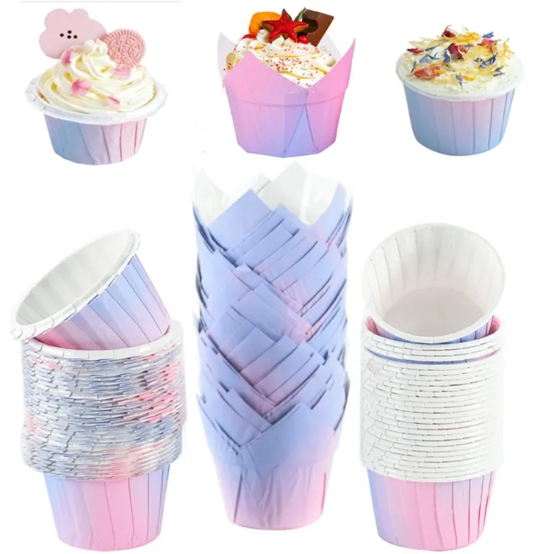 Gradient Color Cupcake Wrapper Baking Cups Grease-Proof Muffin Liners Containers High-T... - SKU CWBC1313 - UGI Packaging