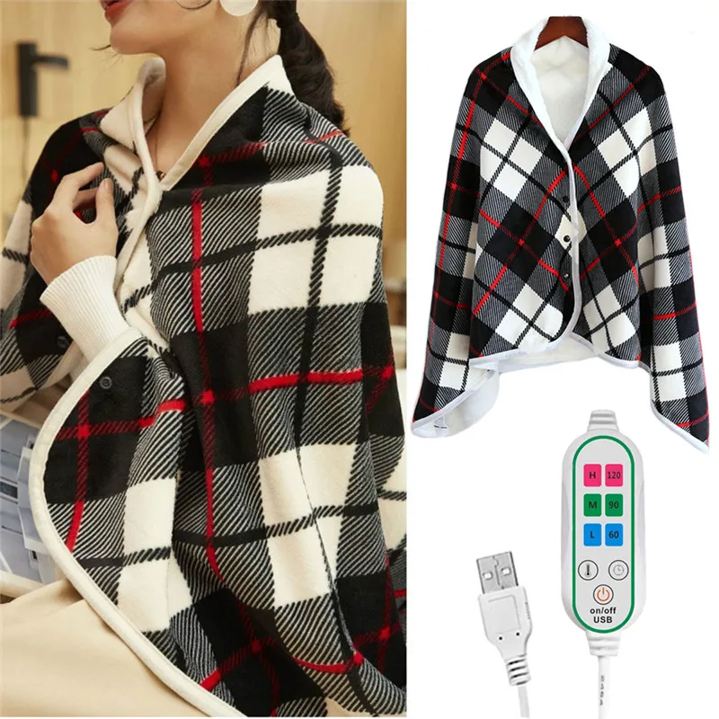 Winter Thermal Shawl Usb Electric Blanket For Power Bank Heated
