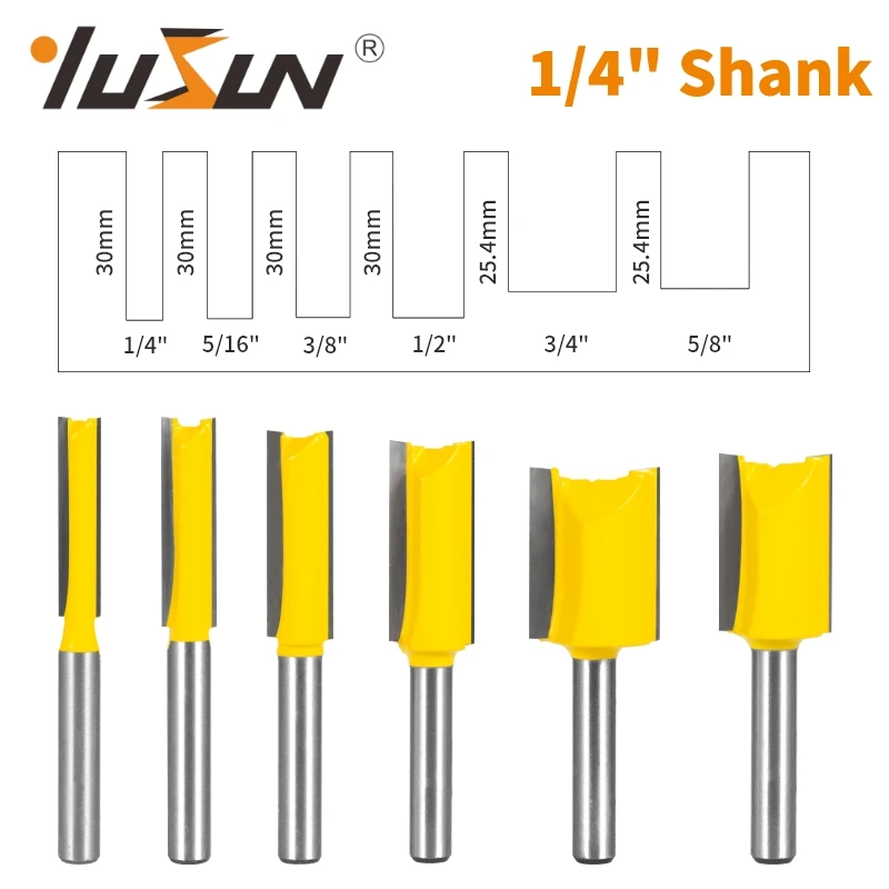 

YUSUN 1PC 6.35MM 1/4" Shank Straight Bit Router Bit Woodworking Milling Cutter For Wood Bit Face Mill