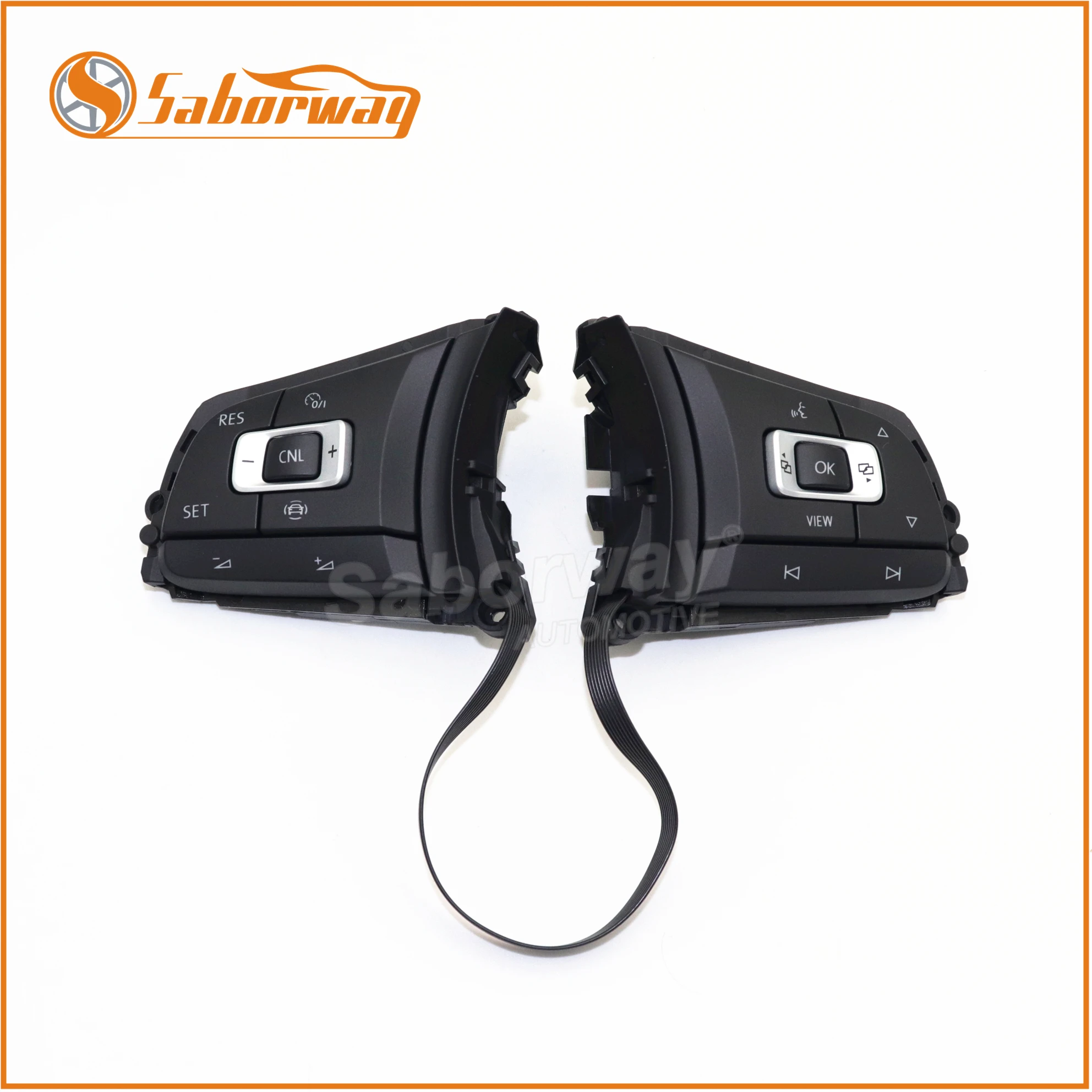 

Saborway Pair Of Steering Wheel Multifunction Control Switch Button For Arteon Golf Jetta Passat Tiguan Touran 5G0 959 442AD