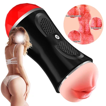 18cm Double Head Sexy Toys For Men Adults 18 Male Silicone Masturbator Cup Vagina Mouth 2 In 1 Real Pussy Erotic Vaginal For Man 1