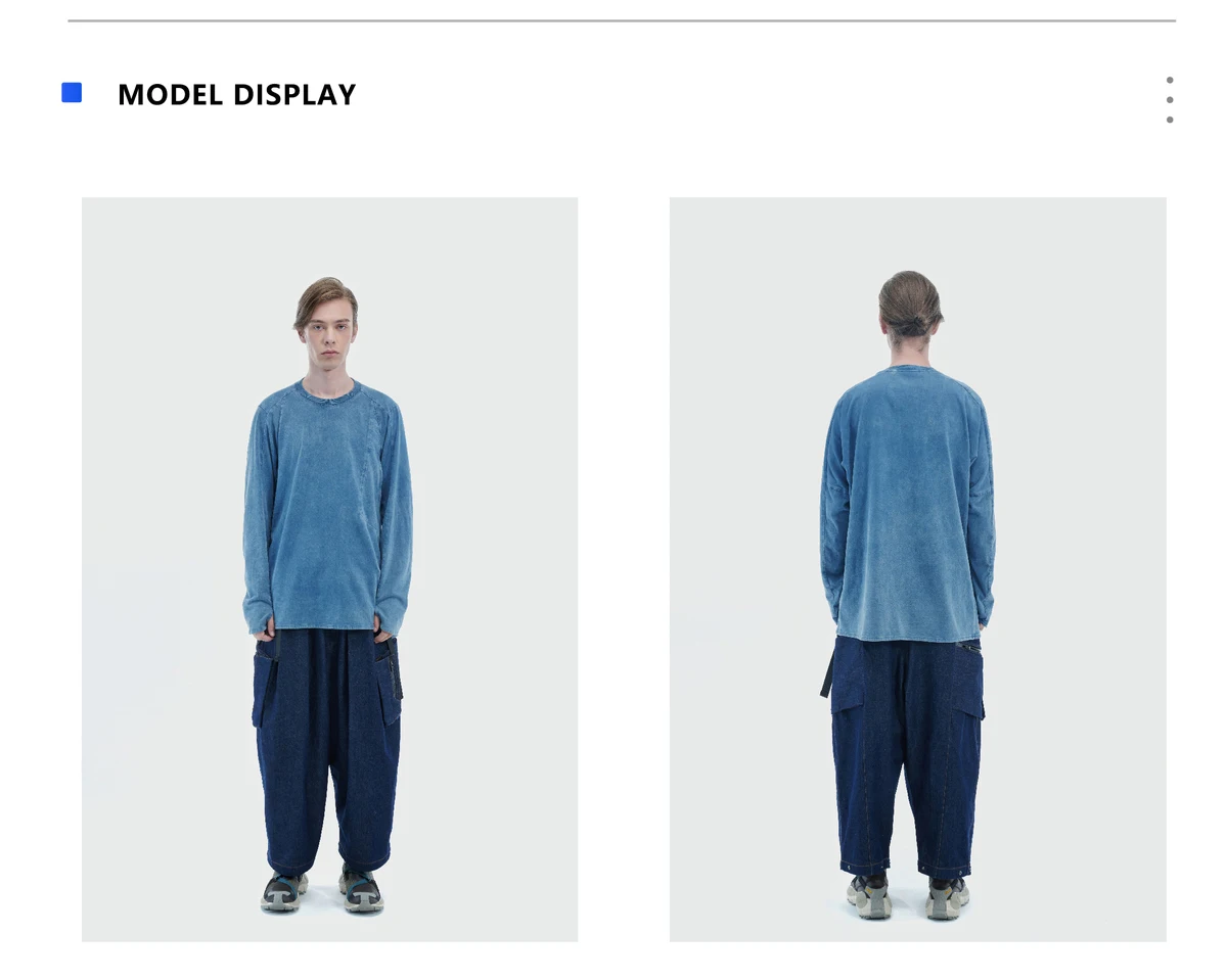 Reindee Lusion 21aw  Split hem base longsleeve shirt dyed cotton secured pocket techwear ninjawear