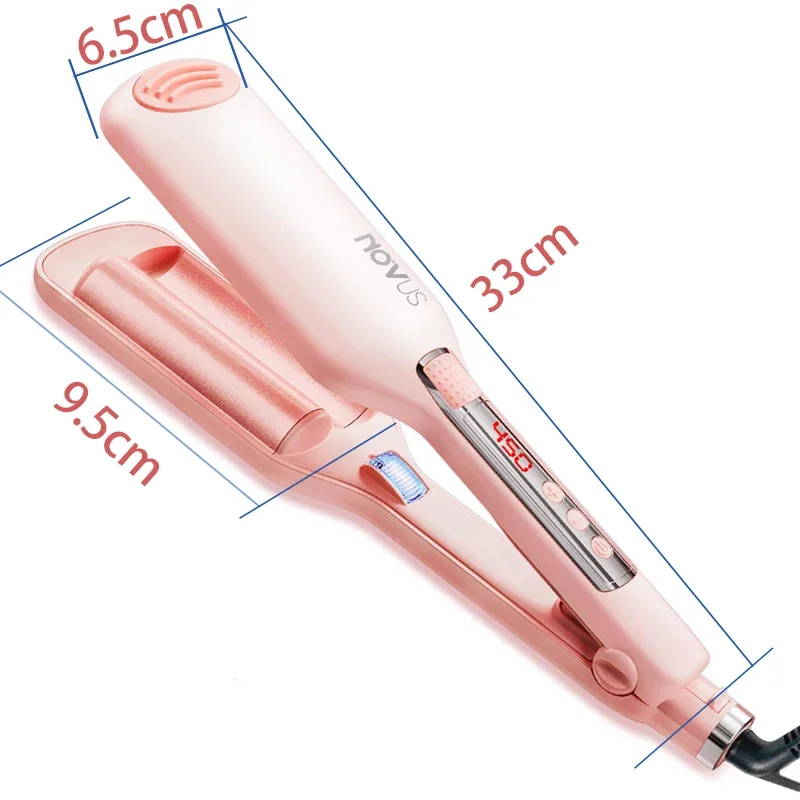 NOVUS 32MM Wavy Hair Curlers French Egg Roll Head Waver Styler 6000w negative ion Fast Heating 60 Min Auto off Curling Iron