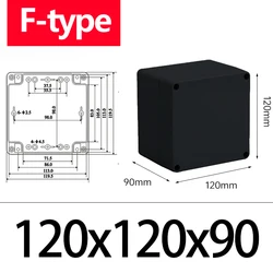 Durable Waterproof Black Plastic Electronic Safe Organizer - IP67 Rated Enclosure (120 - 120 - 90mm)