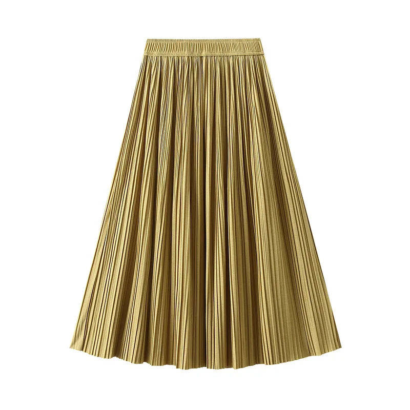 

Pleated Skirt with Drop Feeling for Women, High Grade, Medium Length, A-line, Korean, Spring Dress, New, 2023