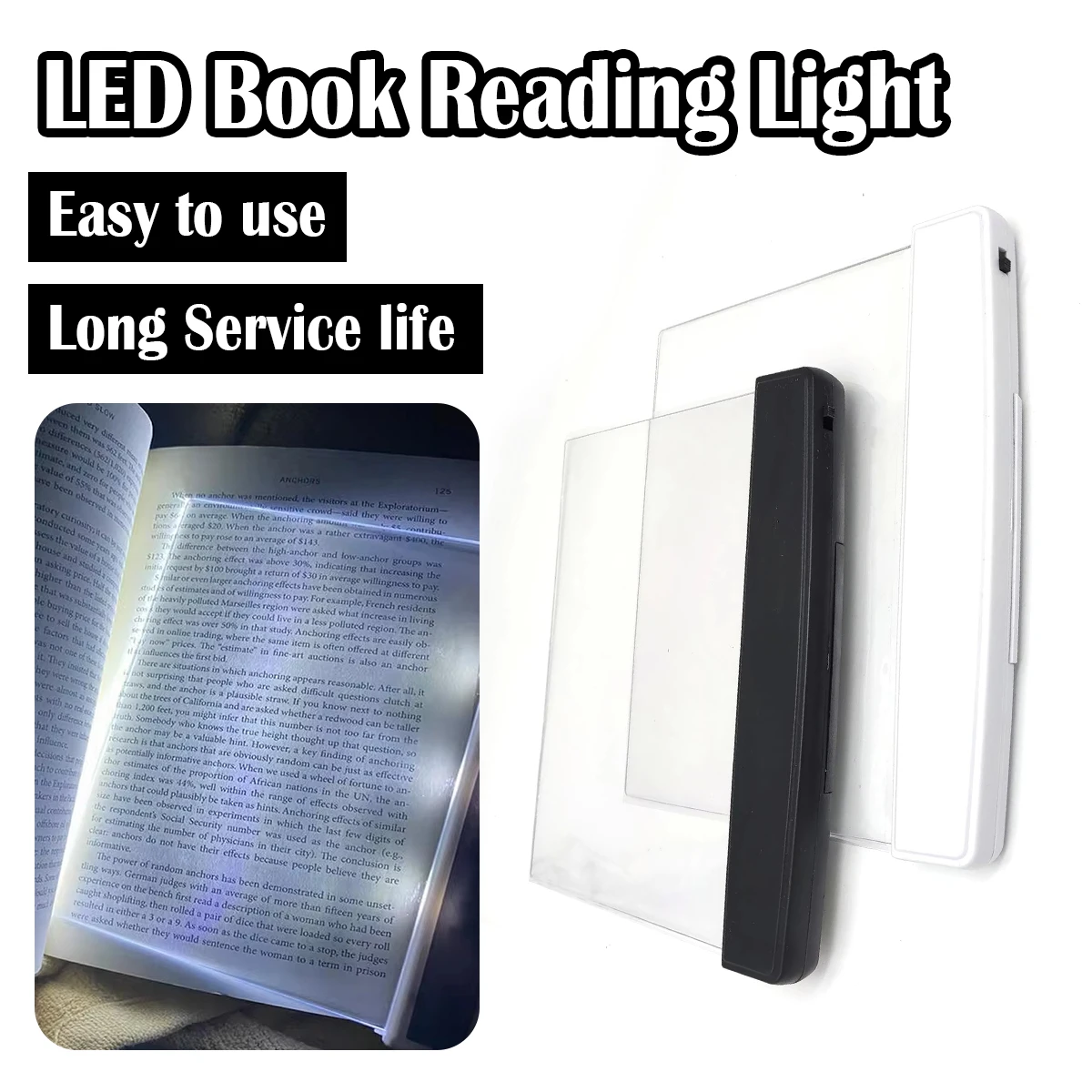 Flat Night Vision Reading Lamp Battery Light Portable Led Reading Book ...