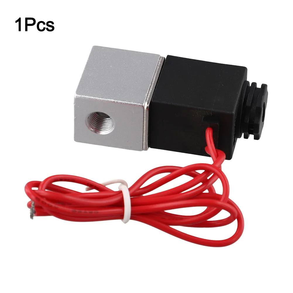 24V Solenoid Valve 1/8 Inch 2 Way Normally Closed Direct-acting Pneumatic Valve Aluminum 80*80*30 Mm For Gas Water