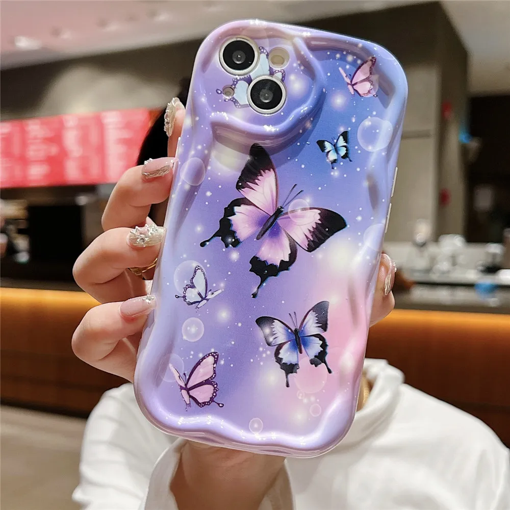 Floral Wave Edge Soft Silicone Phone Case