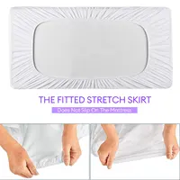 1pc Crib Mattress Protector Smooth Waterproof Mattress Cover Washable Anti Mites Bed Cover 4