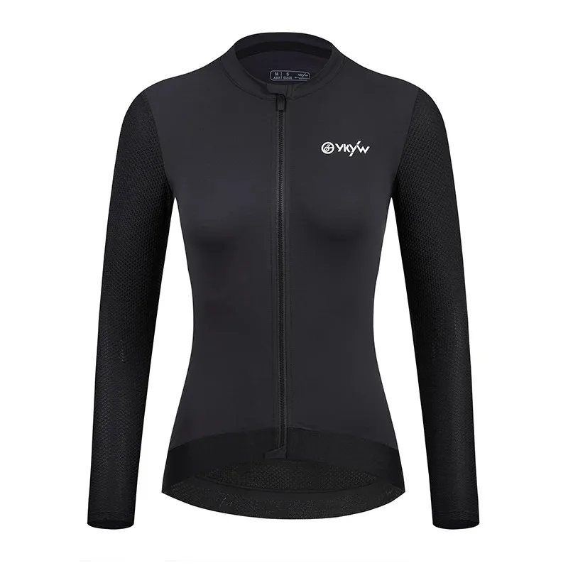 YKYWBIKE Damen Sommer-Radtrikot Langarm Fahrrad-Shirt für Frauen Frühling Trikot Atmungsaktiv SPF50+ Schweißresistent Fahrrad-Oberteil – Detail 2