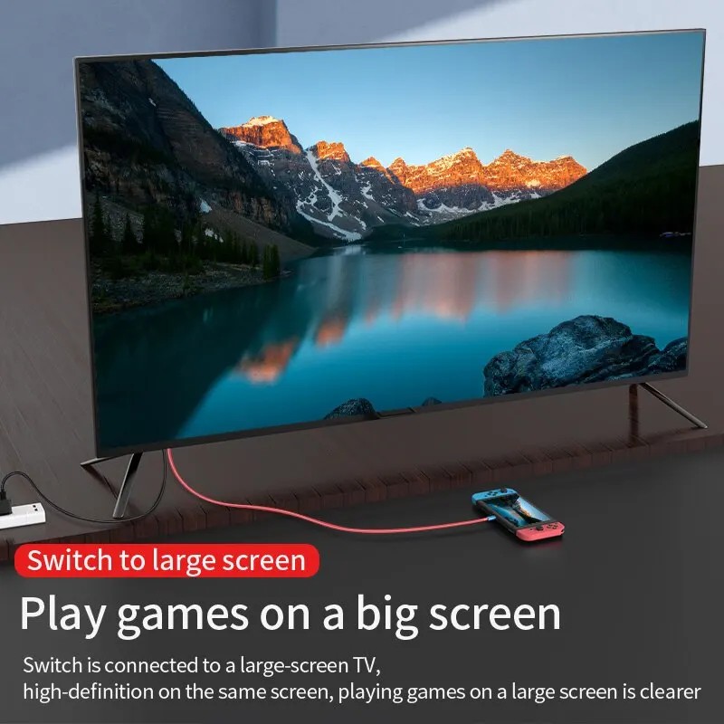 휴대용 도크 USB 타입 C-HDMI 변환 케이블 TV 도킹 모드 닌텐도 스위치 스팀 데크