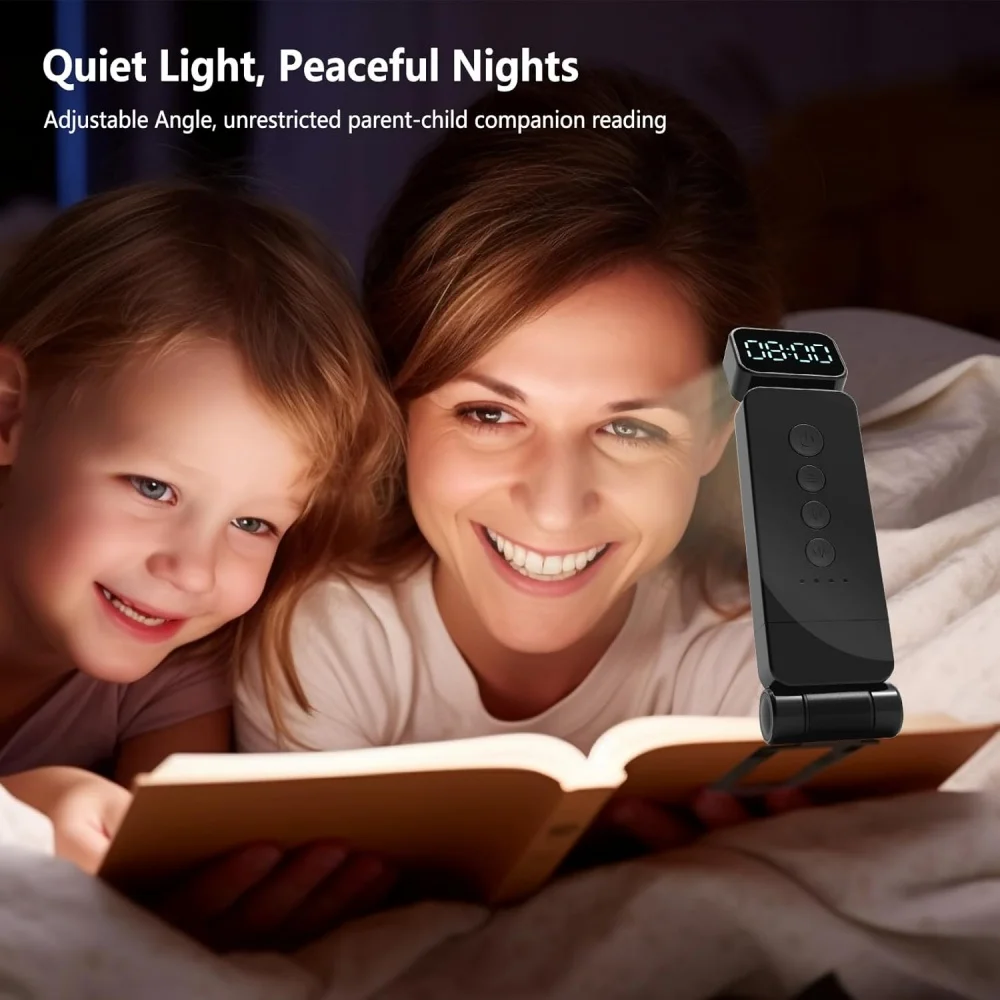 Book Light LED Timer Rechargeable Portable Reading Light 3-Color Lighting Mode Book Lights Bed Ultralight Metal Read Night led light book light