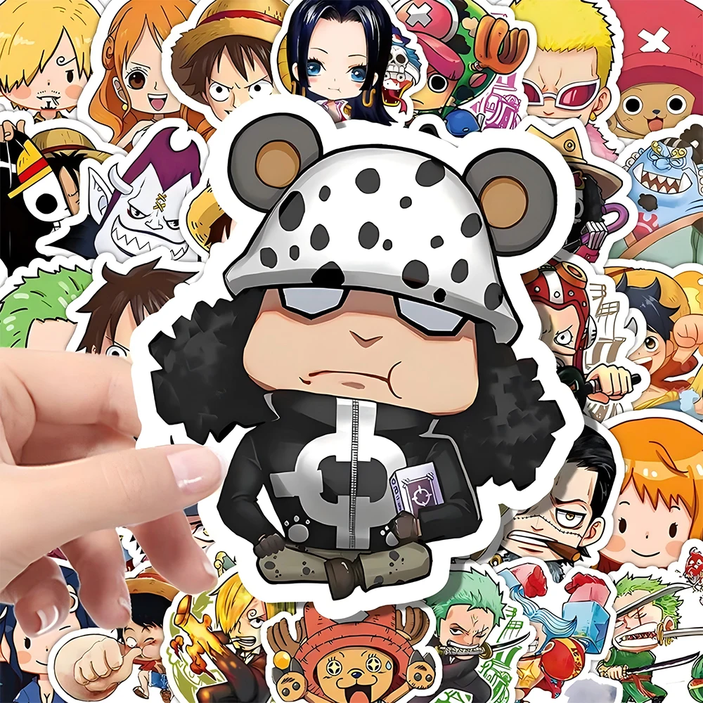55pcs One Piece Cute Cartoon Stickers DIY Skateboard Phone Case Laptop Motorcycle Waterproof Cool Anime Sticker Decals Toy - 6