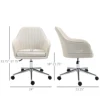 Vinsetto Mid-Back Task Chair, Fabric Home Office Chair, Swivel Desk Chair with Tub Shape Design & Lined Pattern Back, Beige 3