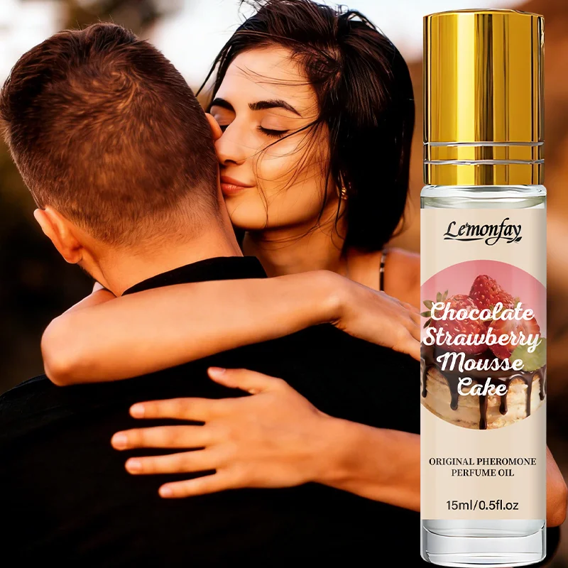 Lemonfay Chocolate Strawberry Mousse Cake Pheromone Perfume Oil Roll-On Long Lasting Fragrance 15ml/0.5fl.oz For Dating_voghion.com