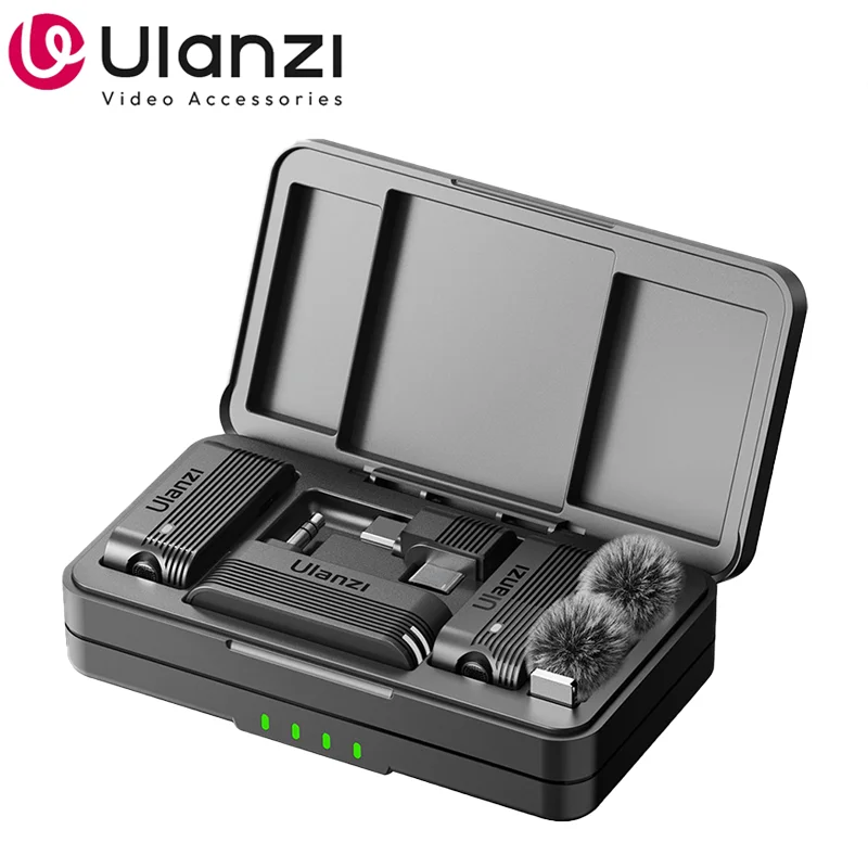 Ulanzi A100 Wireless Lavalier Lapel Mircophone for Camera Iphone