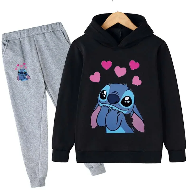 

Boys Girls Stitch Hoodie Suit Cotton Kids Girls Stitch Hooded Sportswear Boys Sets Pants Boys Stitch Clothes 2 pez 1-16 Years