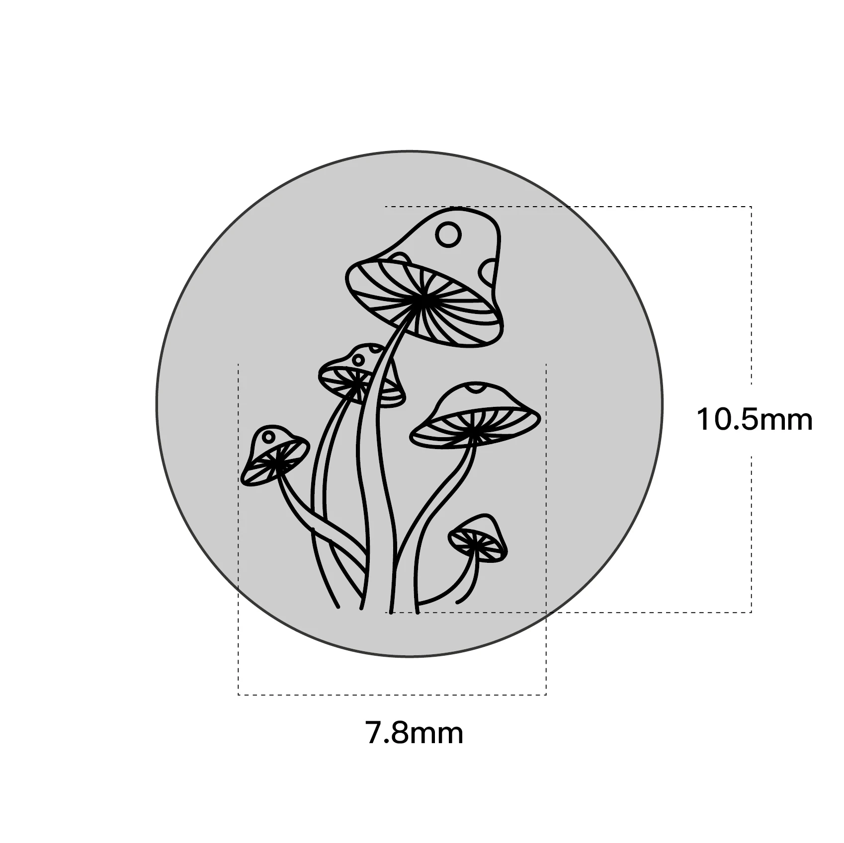 주얼리 벨 캡 버섯용 금속 디자인 스탬프, 가죽 스탬프, 주얼리 제작 용품, 10.5mm