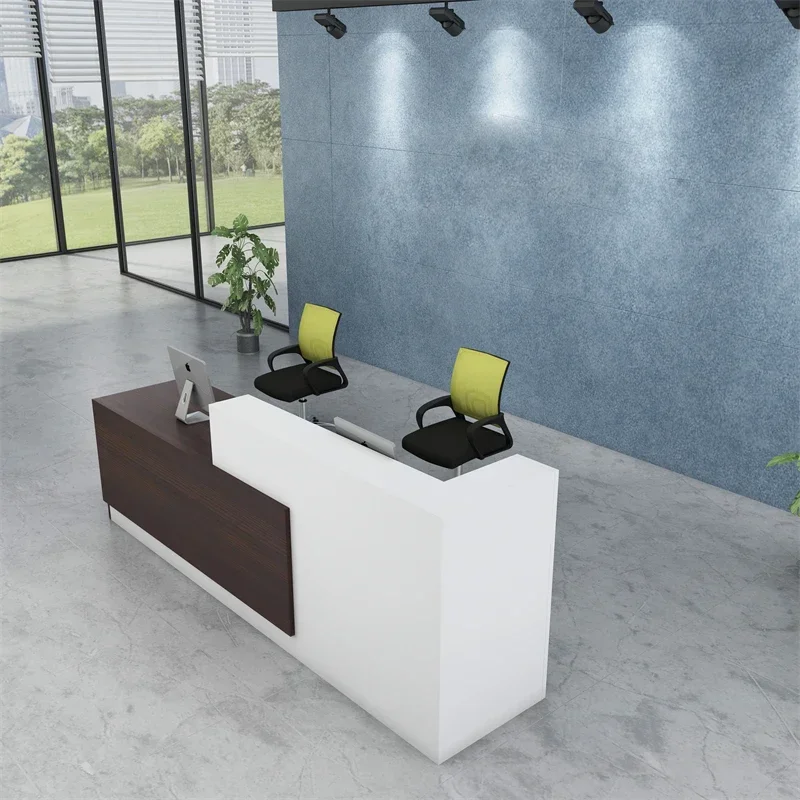 QTZ24 Reception Table Cheap Price Melamine Good Quality Office Desk Office Furniture Modern Spa white reception desk