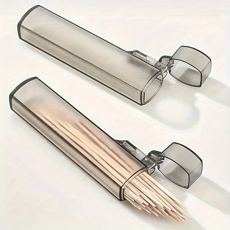 Portable Plastic Toothpick Case - Clear Toothpick Holder for Outdoor Travel, Kitchen, and Restaurant Supplies 6