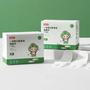 Detergente orale per bambini, Spazzolino per denti da latte, Garza per neonati, Culle per dita, Lavaggio per bambini usa e getta, Pulizia del rivestimento della lingua, Buoni articoli