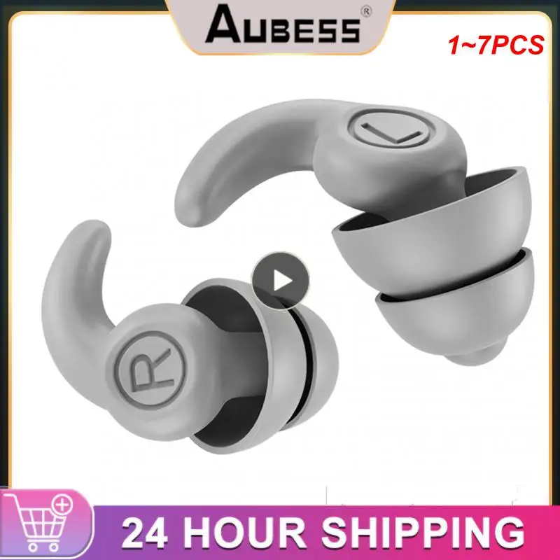 

1~7PCS Silicone Soundproof Ear Plugs Noise Insulation Soft Swimming Waterproof Earphone Sleep Noise Reduction Silicone Earplug