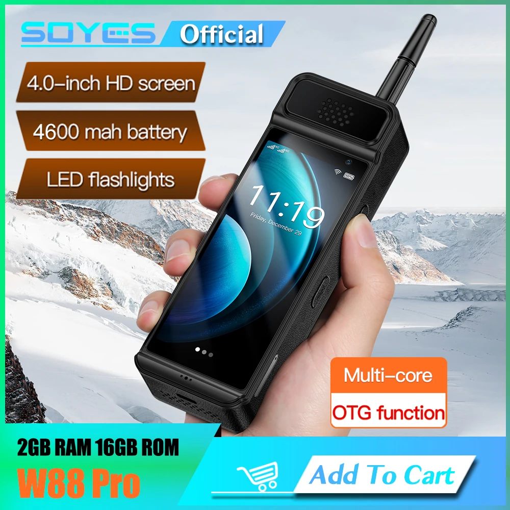 

SOYES W88 Pro 4.0‘’ Retro Phone 4G Network Mini Smartphone 4600mAh Android 12 Dual Sim Face ID WIFI Bluetooth FM Hotspot GPS OTG