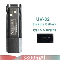Baofeng UV-82 Li-ion Battery USB Type-C Charger 2800mah Enlarge 3800mAh BL-8 Original For Radio UV-8D UV-82HP UV-8D UV-82WX UV89 1