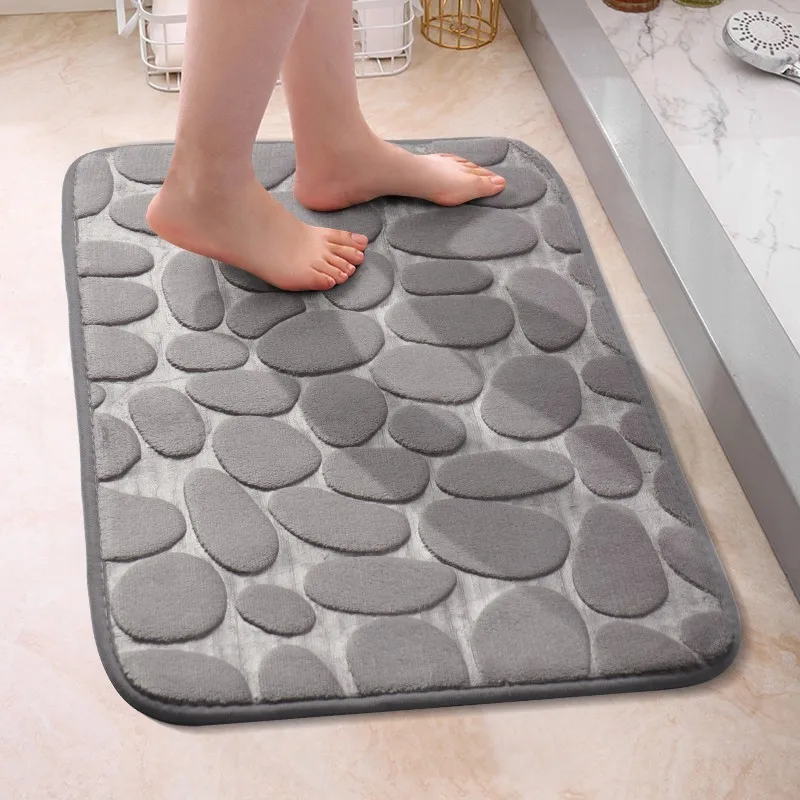 1PCVelvetEmbossedCobblestoneCarpetWaterAbsorbingandNonslip