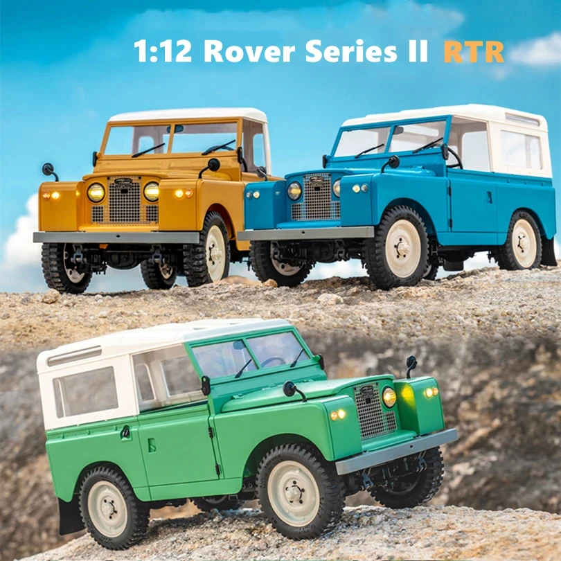RC Auto Land Rover Defender Trail V2 1/12 4WD, Telaio In Alluminio, LED, Autonomia 60 Min, 6 Km/h, Mimetico