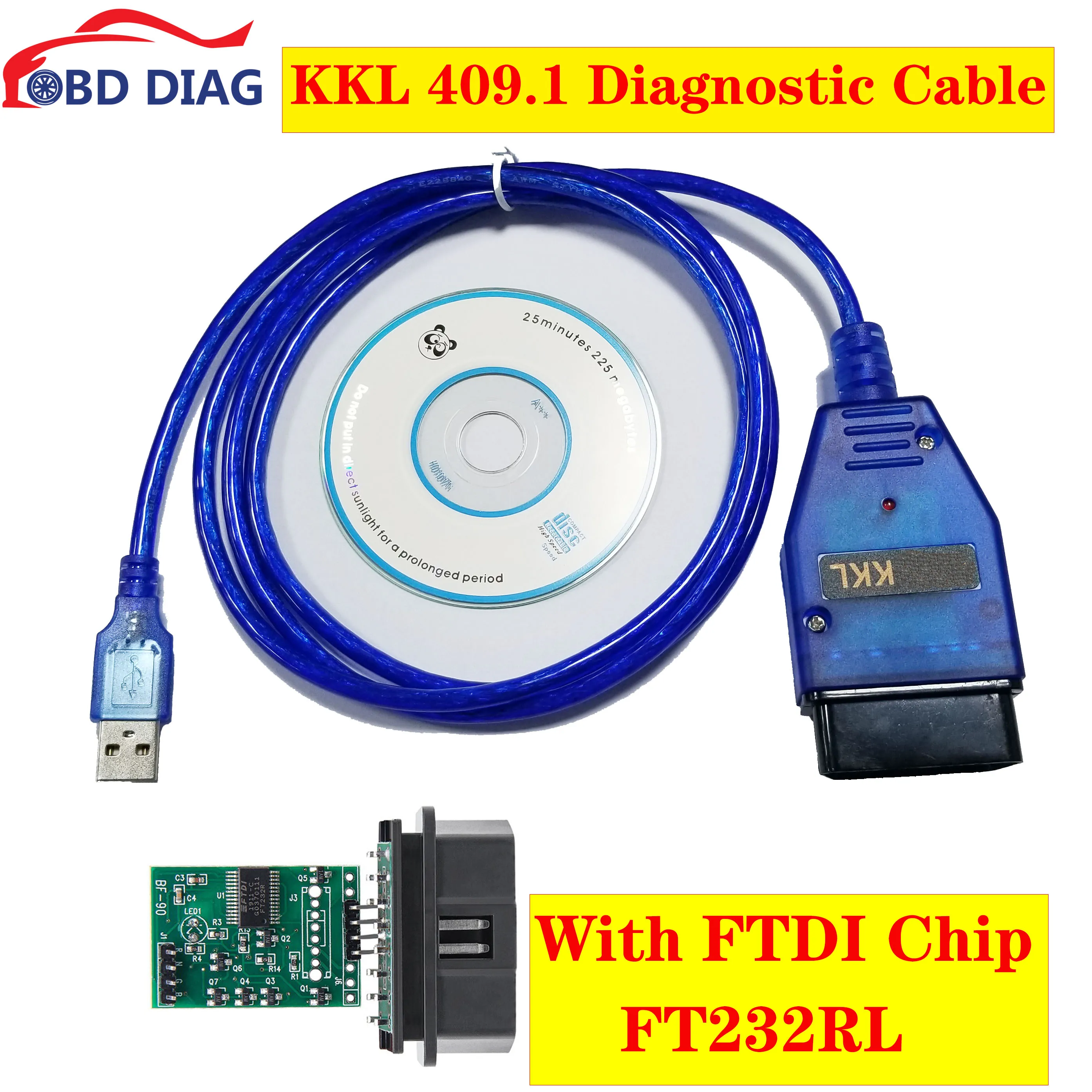 Cable de diagnóstico de interfaz USB para VAG KKL, herramienta de ...